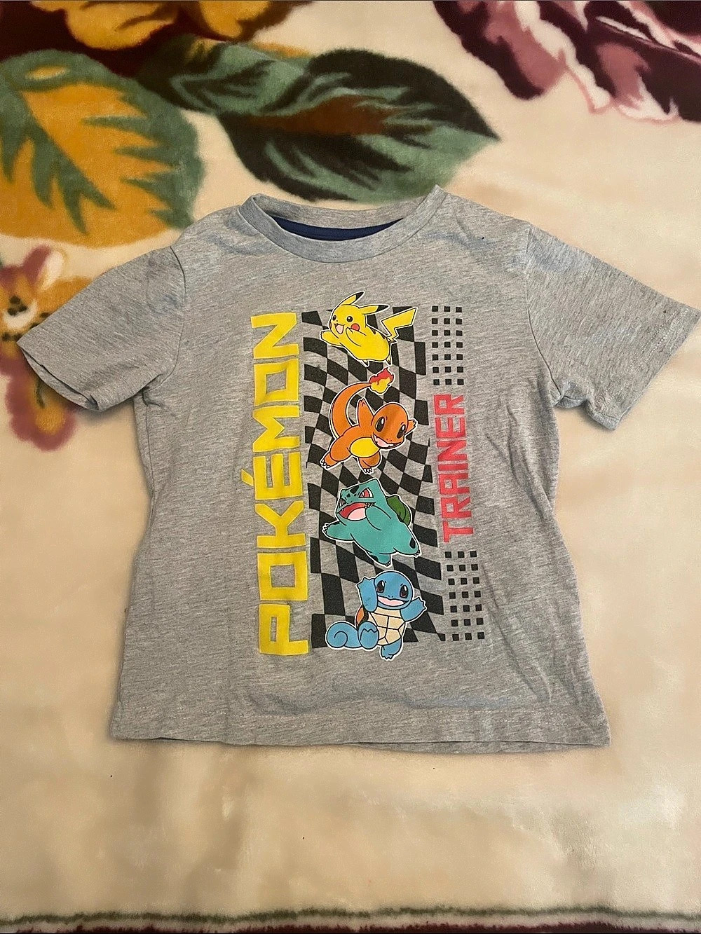 Nintendo Pokémon Trainer Graphic Short Sleeve Tee Gray Boy’s XS
